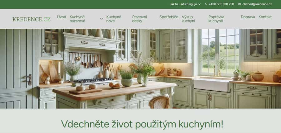 Kredence.cz deployed website preview